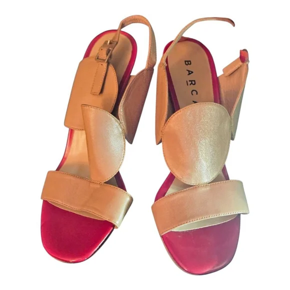 BARCA Heels Size Unknown Red and Beige - Picture 7 of 15